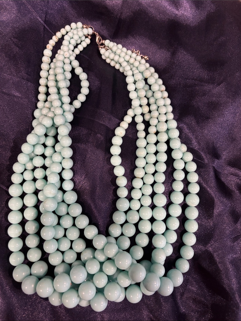 Layered Mint Green Beaded Statement Necklace for Women